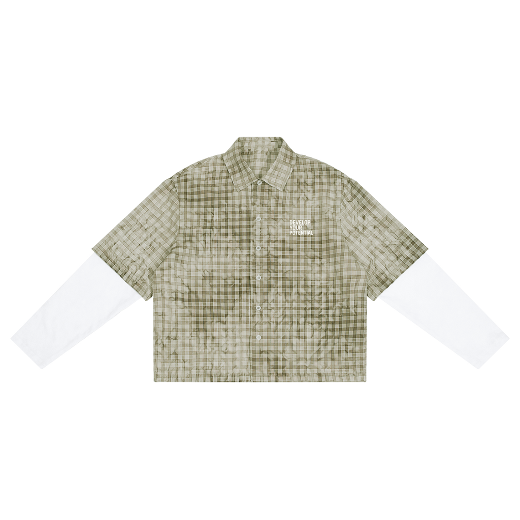 Unisex Vintage Wash Plaid Short Sleeve Shirt