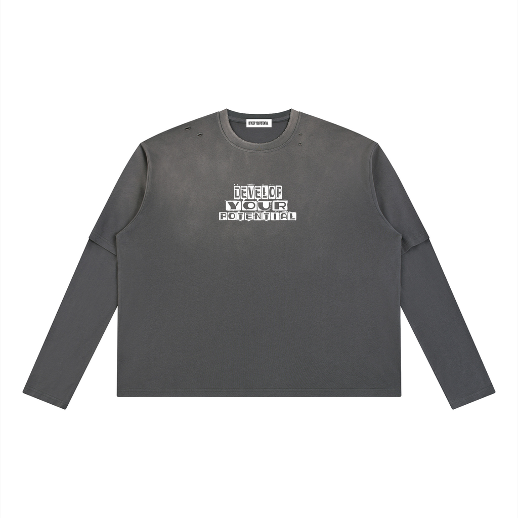 Unisex Vintage Wash Layered T-Shirt
