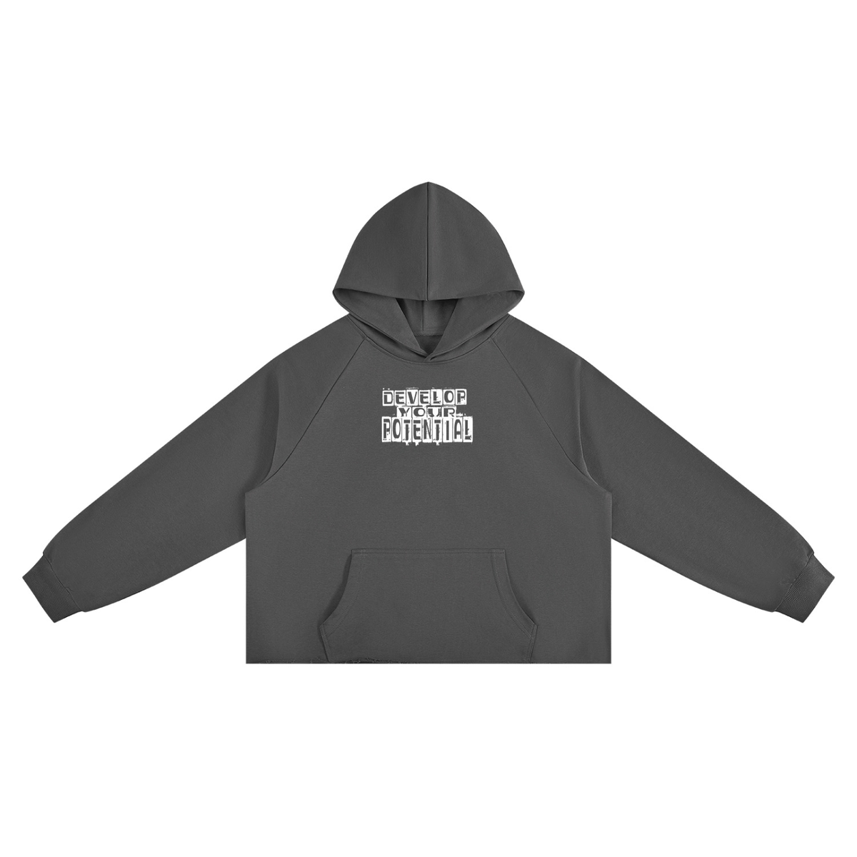 Unisex Vintage Wash Raw Edge Boxy Hoodie