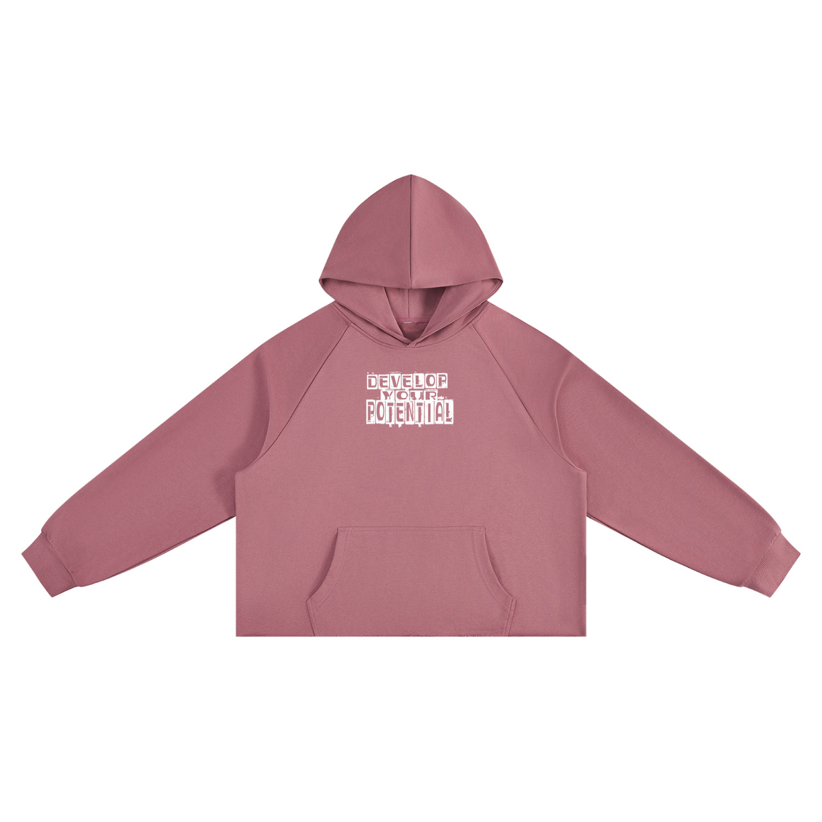 Unisex Vintage Wash Raw Edge Boxy Hoodie