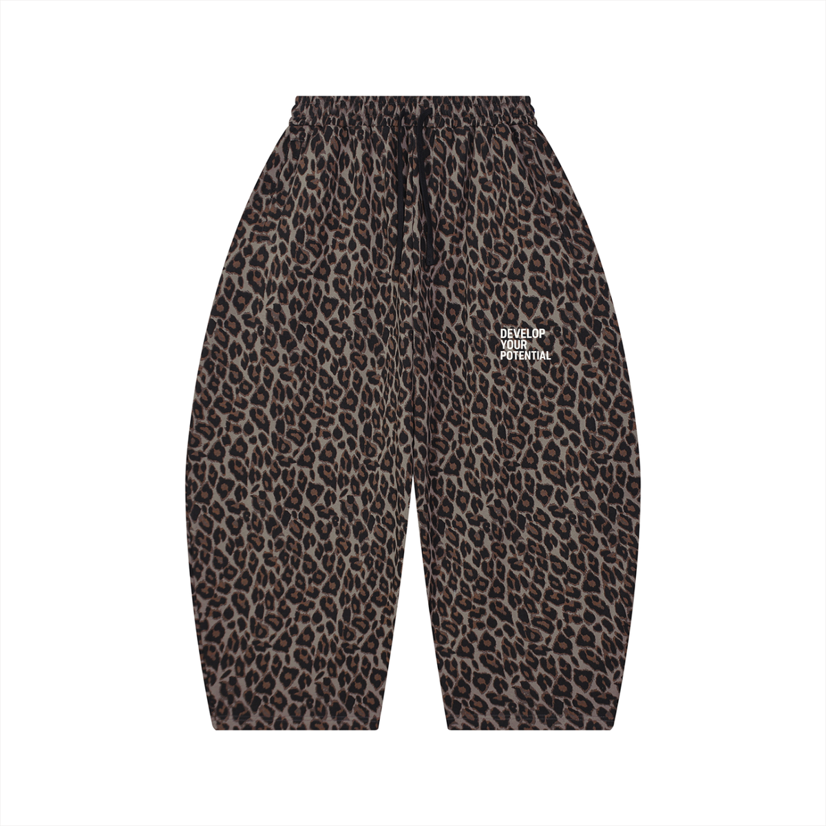 Unisex Leopard Barrel Leg Sweatpants