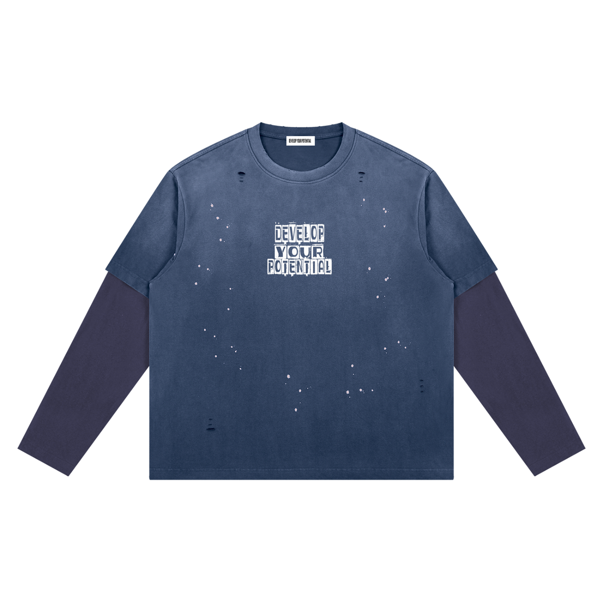 Unisex Vintage Wash Distressed Layer T-Shirt