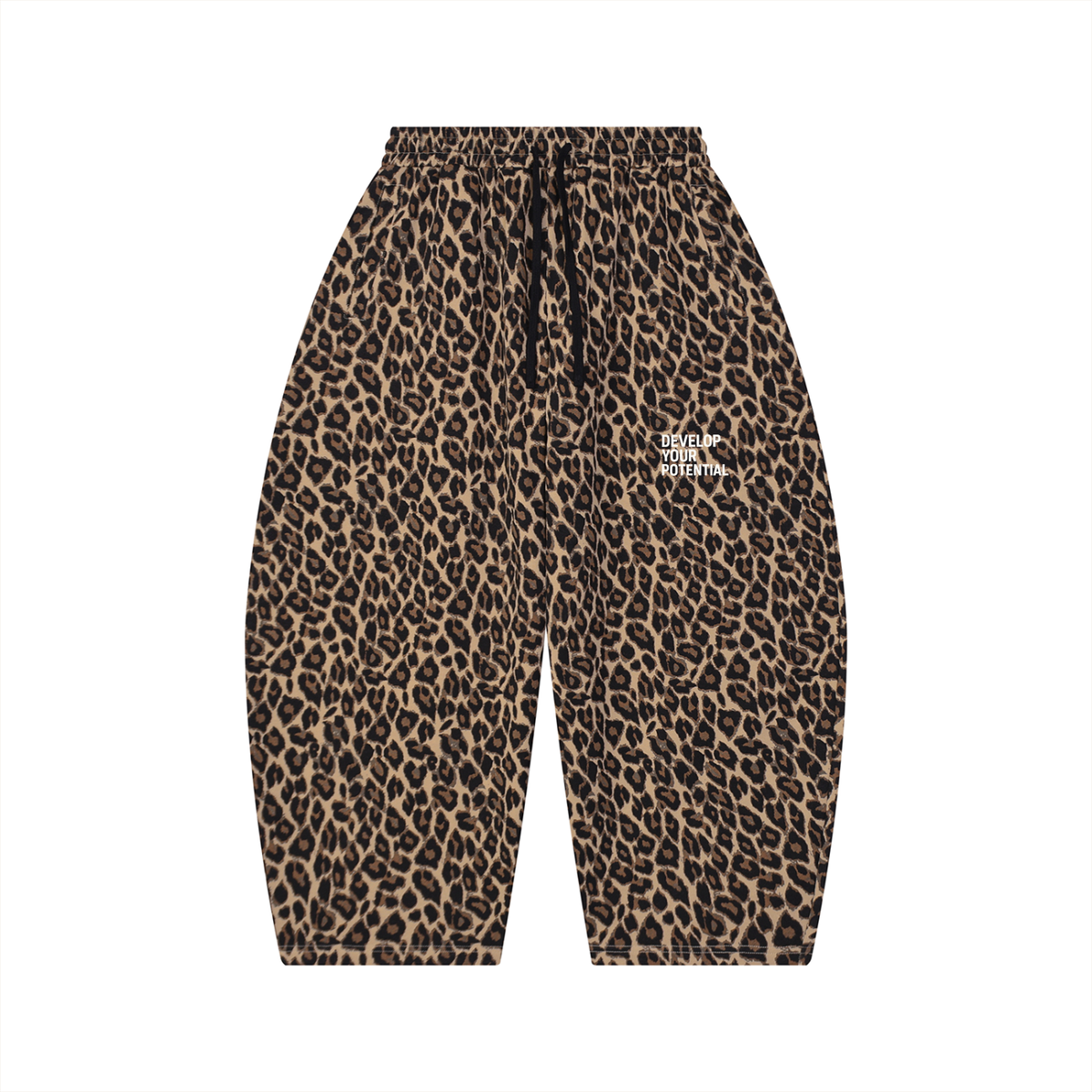 Unisex Leopard Barrel Leg Sweatpants