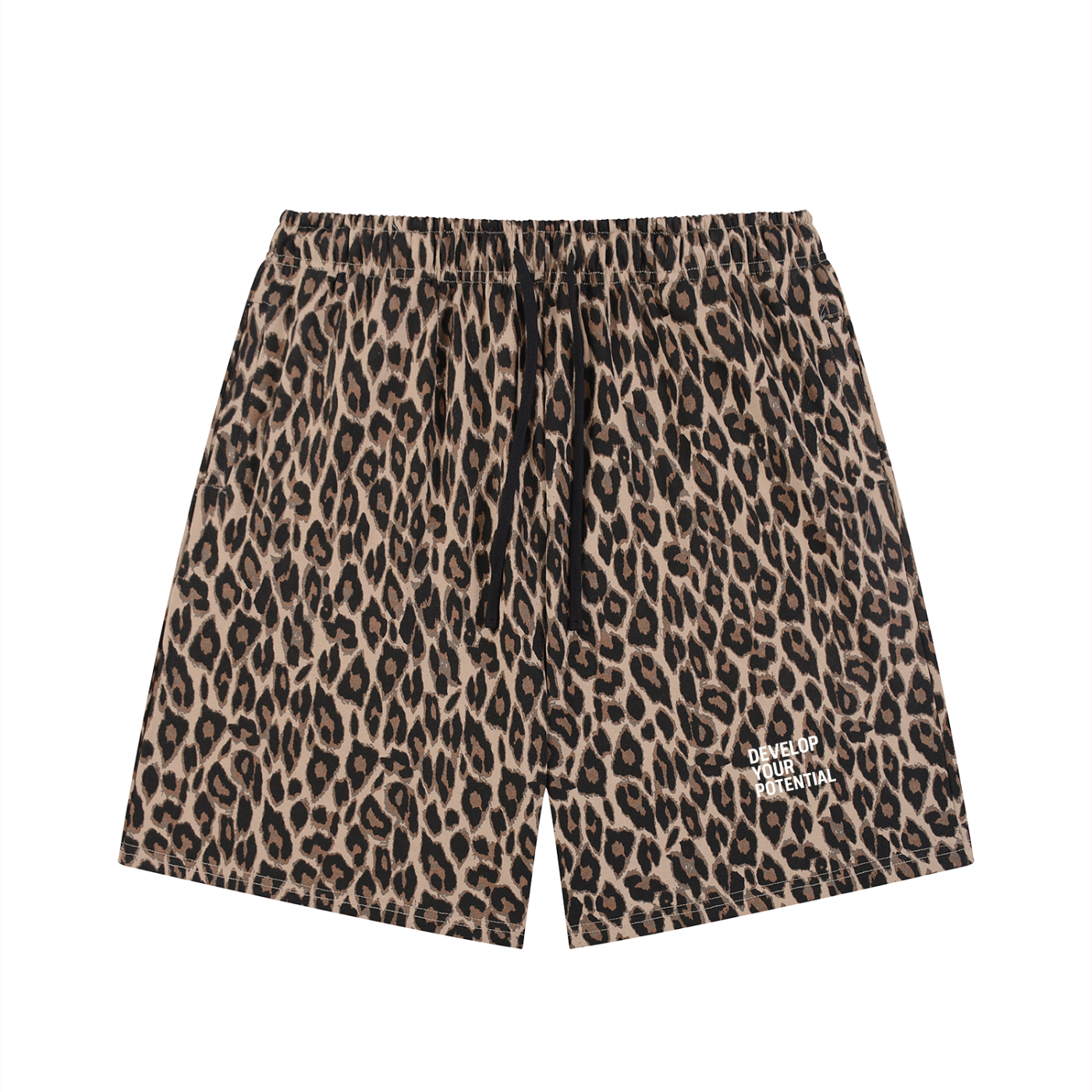 Unisex Heavyweight Leopard Drawstring Shorts
