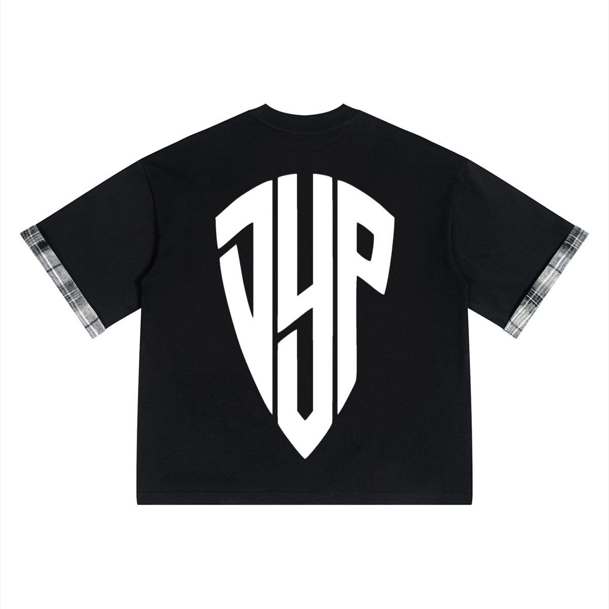 Unisex Plaid Paneled T-Shirt