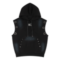 Unisex Vintage Wash Sun Fade Sleeveless Hoodie