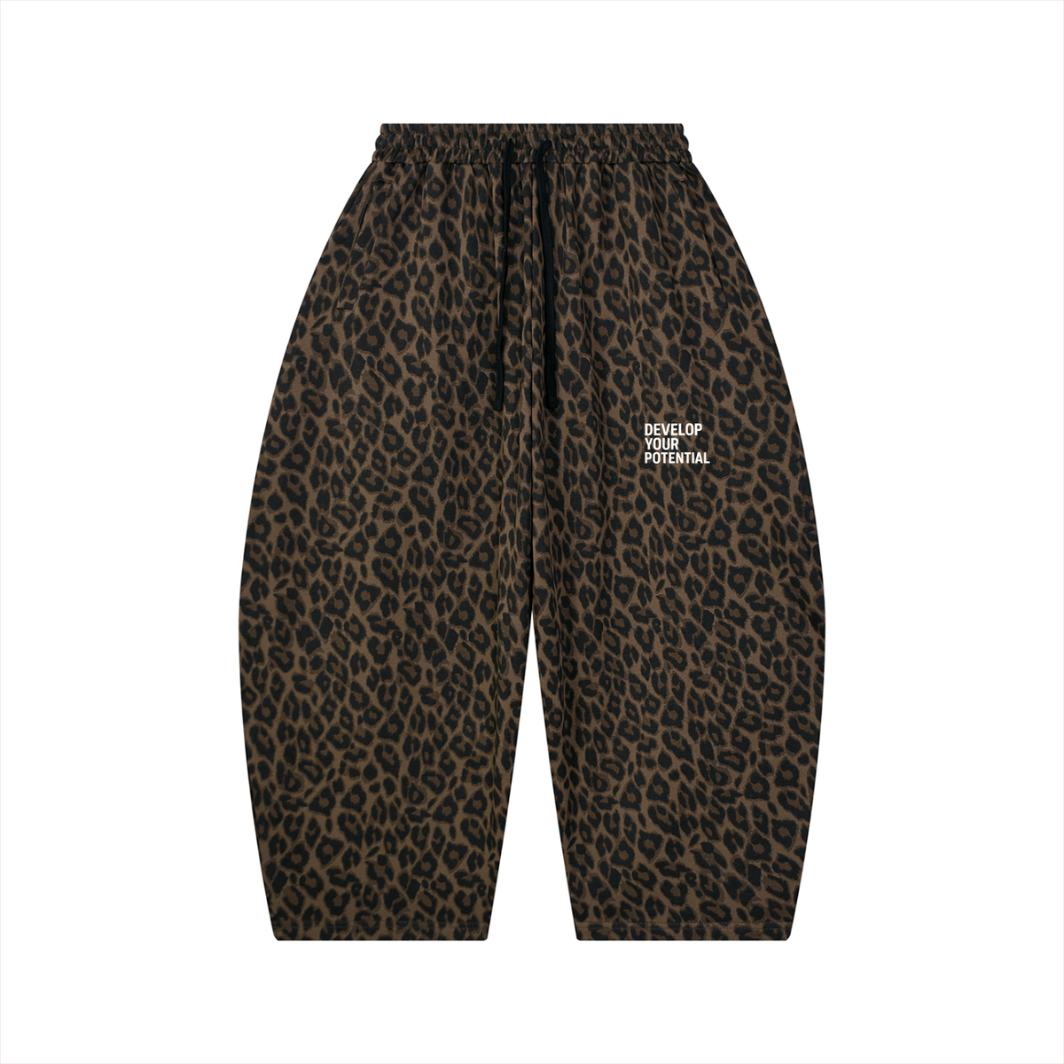 Unisex Leopard Barrel Leg Sweatpants