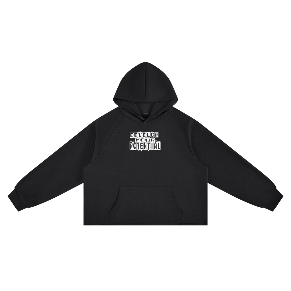 Unisex Vintage Wash Raw Edge Boxy Hoodie