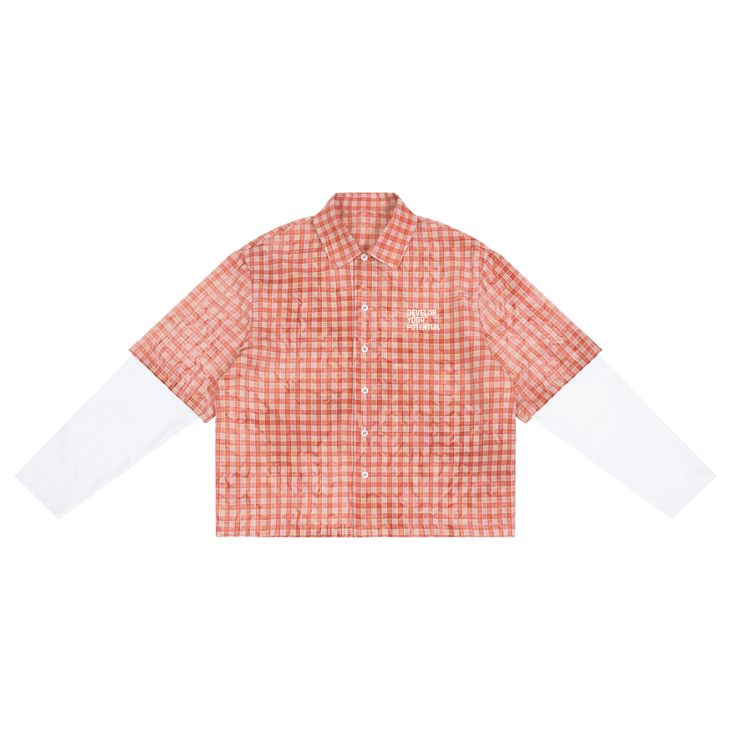 Unisex Vintage Wash Plaid Short Sleeve Shirt