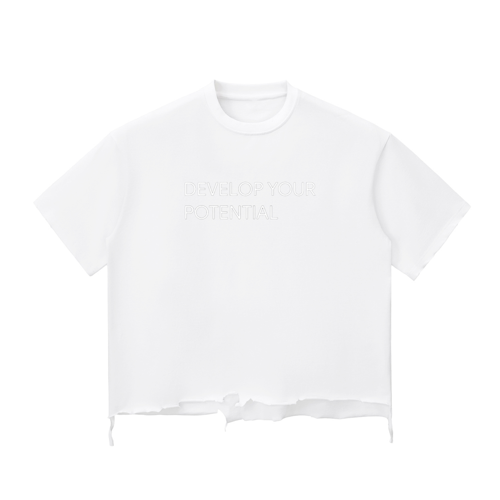 Snow Wash Raw-Hem Boxy T-shirt