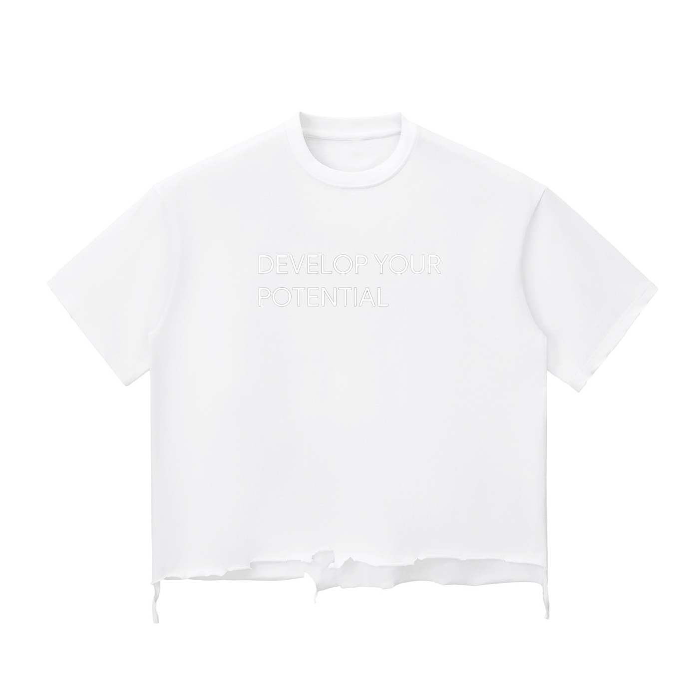 Snow Wash Raw-Hem Boxy T-shirt
