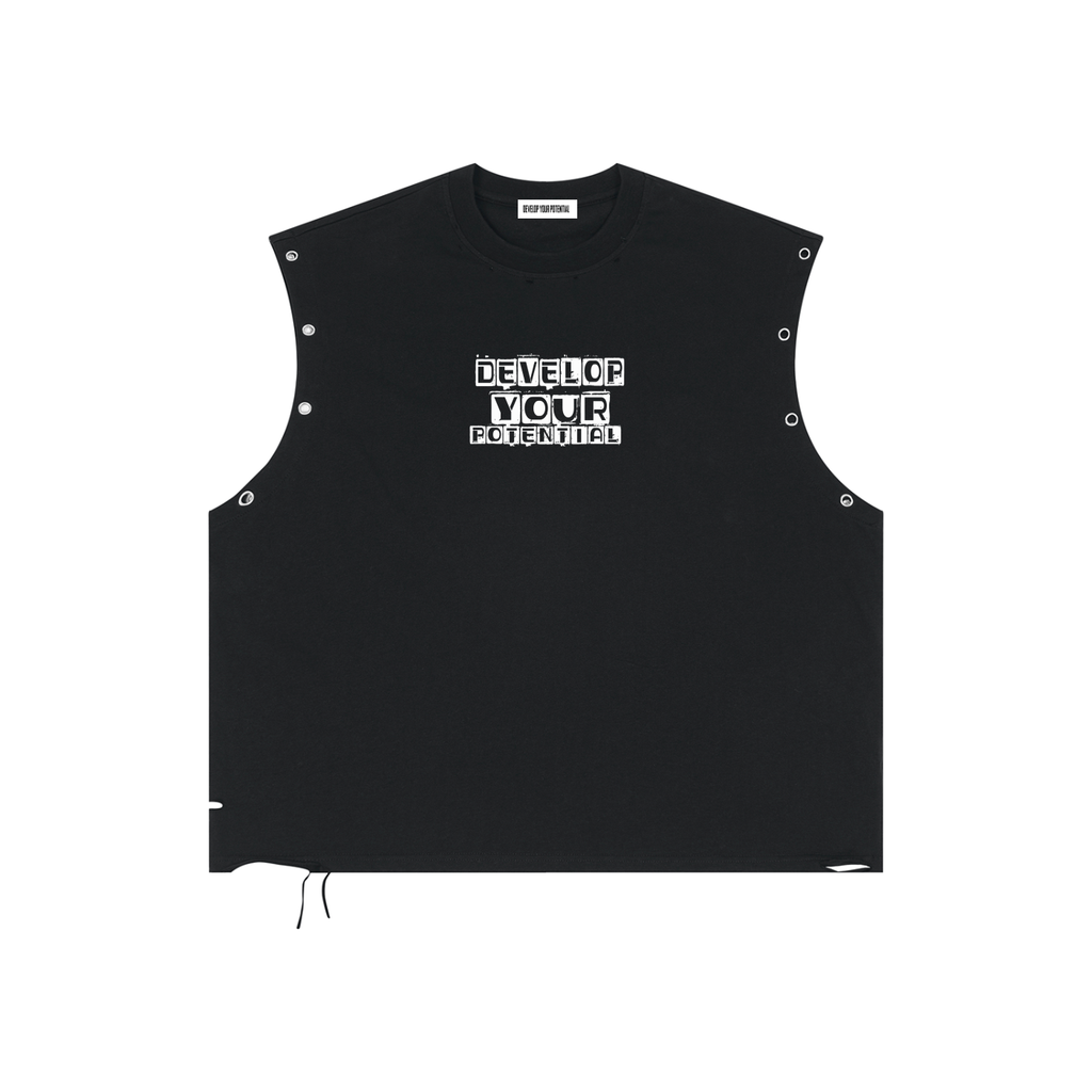 Distressed Grommet Eyelet Tank Top
