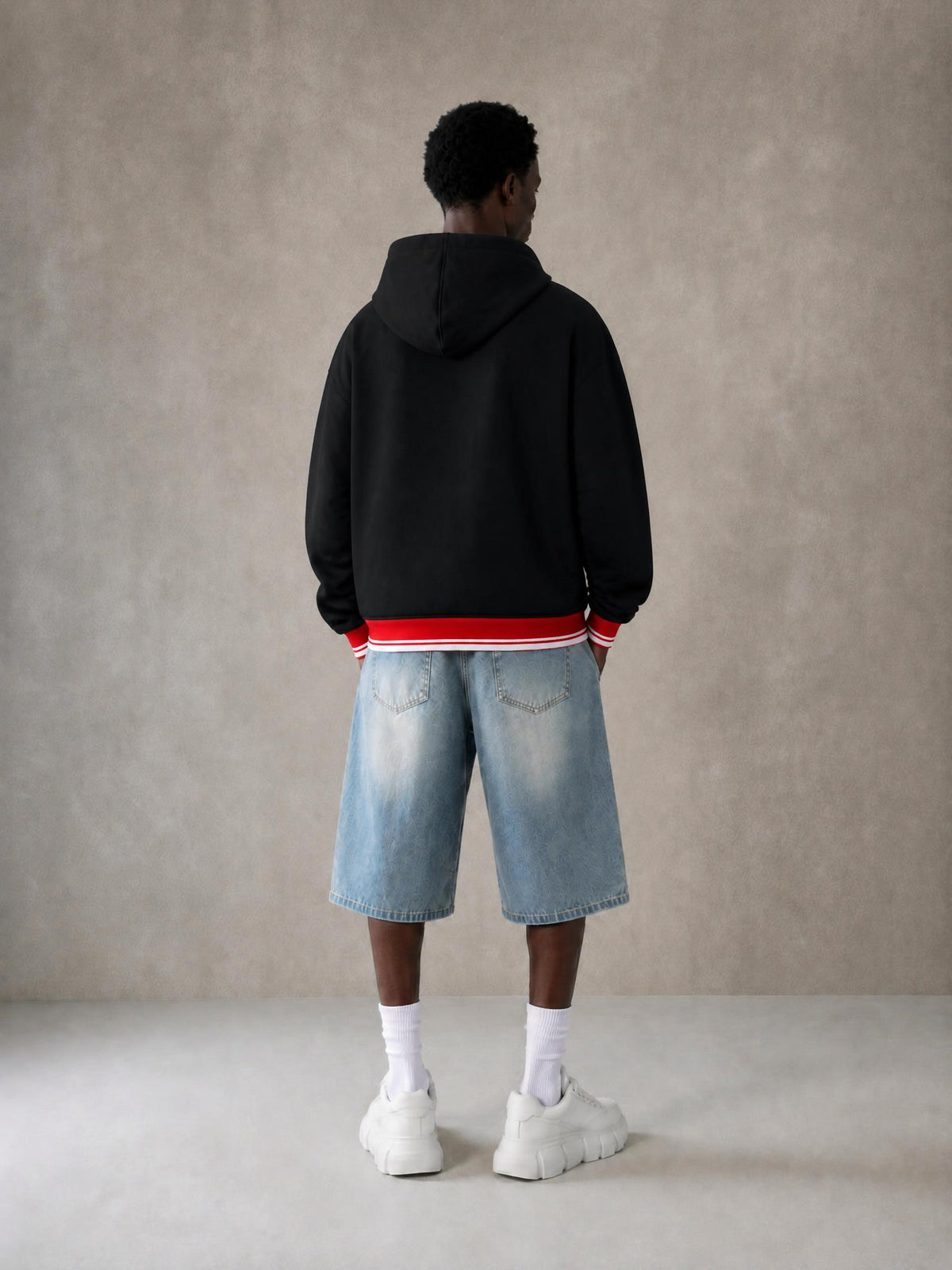 Unisex Oversized Color Block Fleece Hoodie