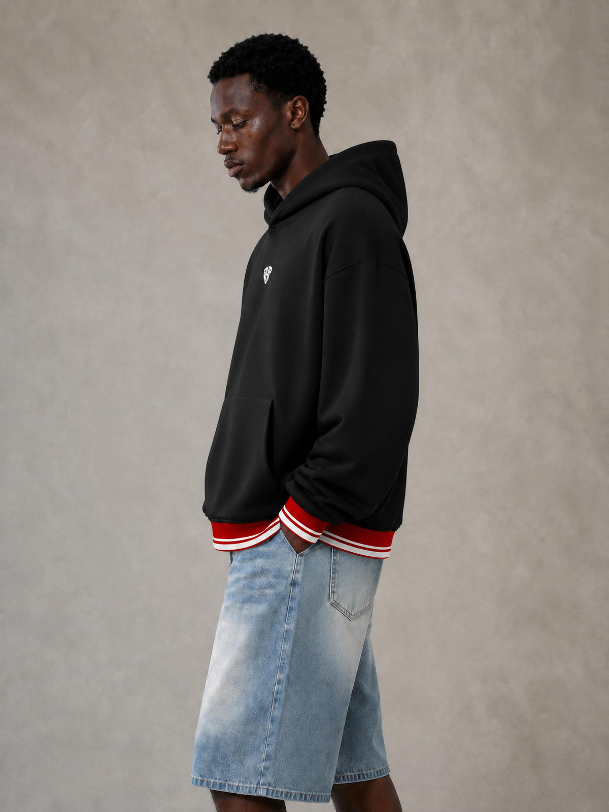 Unisex Oversized Color Block Fleece Hoodie