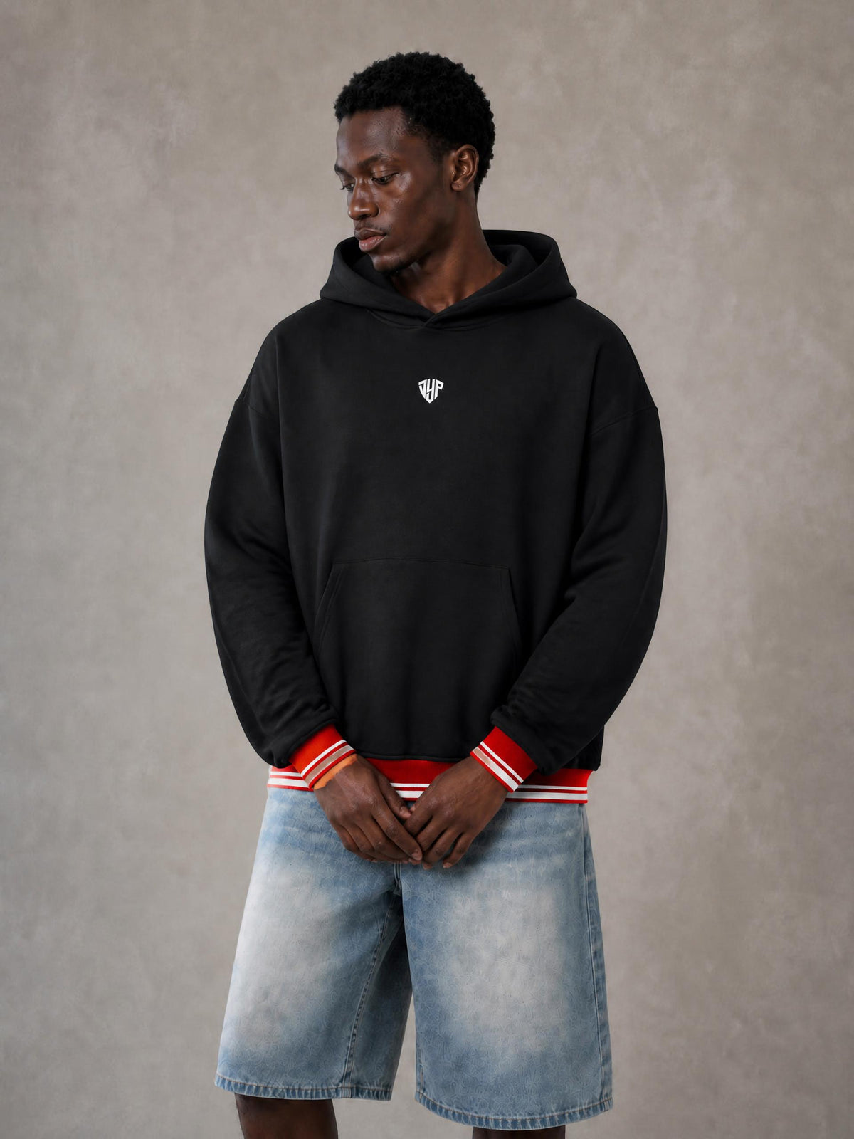 Unisex Oversized Color Block Fleece Hoodie