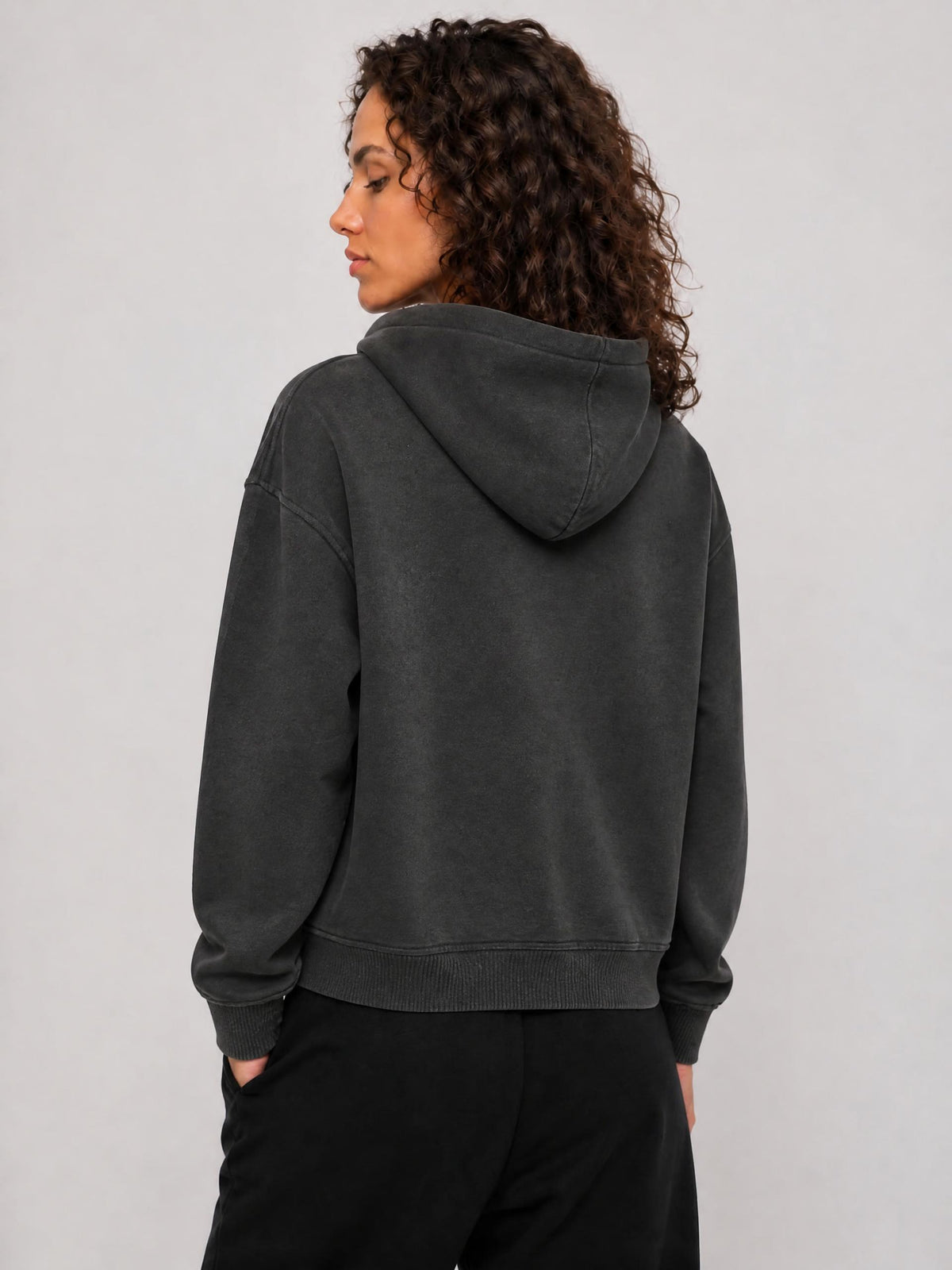 Sunfade Two-way Zipper Boxy Fleece Hoodie