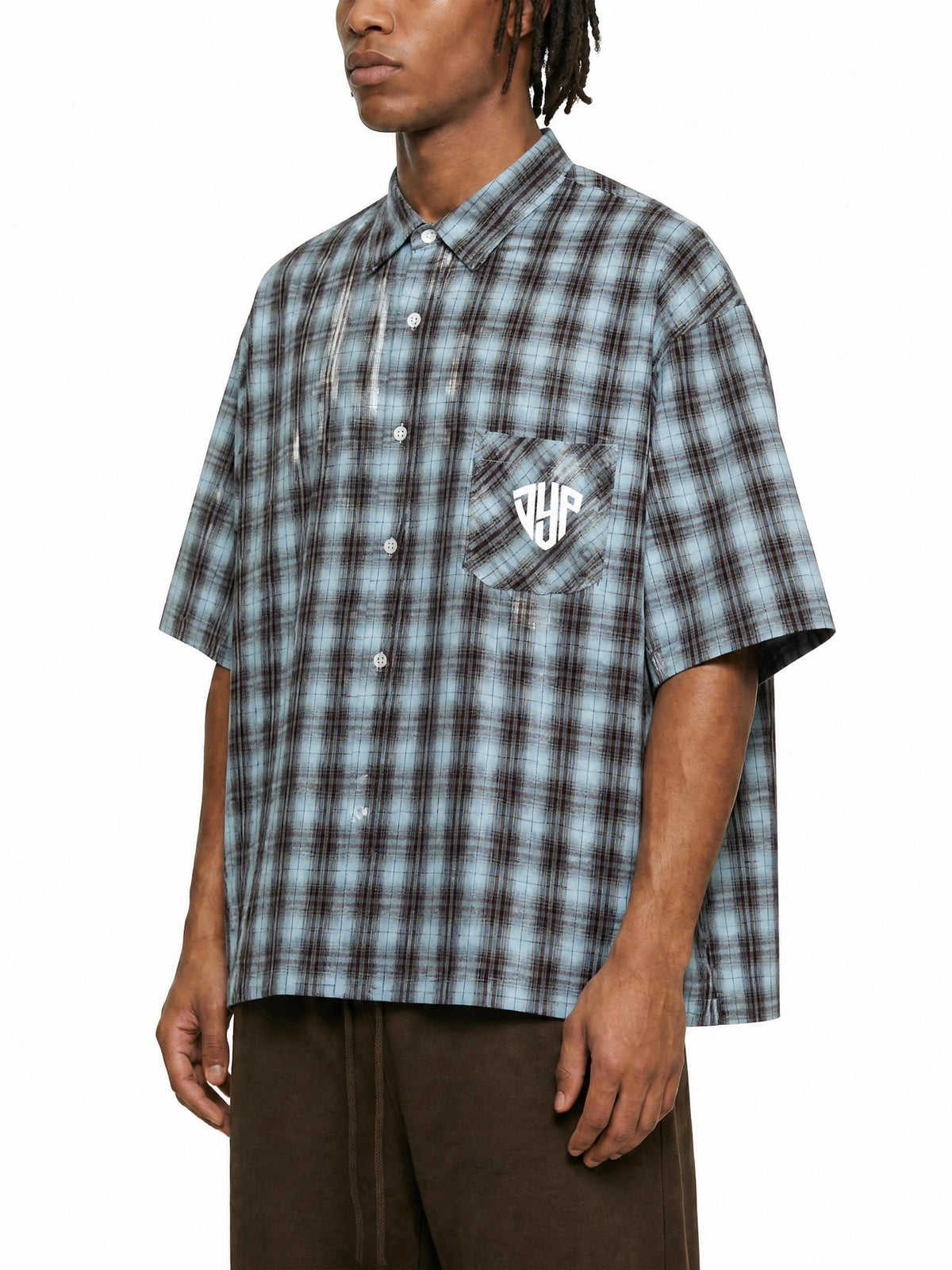 Unisex Boxy Plaid Short Sleeve Shirt